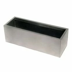 64cm Zinc Galvanised Silver Trough Planter - By Primrose™