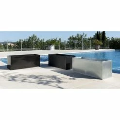 100cm Zinc Galvanised Silver Trough Planter - By Primrose™ -Outdoor PLANTERS Shop PP0003XL add image 5 f06b