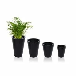 H56cm Zinc Galvanised Black Cone Planter - By Primrose™ 10 H56cm Zinc Galvanised Black Cone Planter - By Primrose™ -Outdoor PLANTERS Shop PP0009L add image 3 e9f6