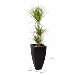 100cm Zinc Galvanised Black Tapered Cube Planter - By Primrose™ -Outdoor PLANTERS Shop PP0068X add image 3 6fc7