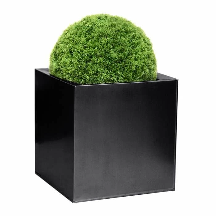 40cm Zinc Galvanised Large Black Cube Planter by Primrose™ 5 40cm Zinc Galvanised Large Black Cube Planter by Primrose™ - Image 5