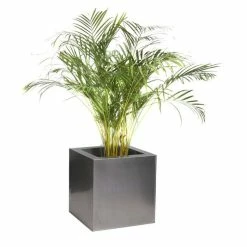 40cm Zinc Galvanised Silver Cube Planters - By Primrose™ -Outdoor PLANTERS Shop PP0079L add image 7 4e6b