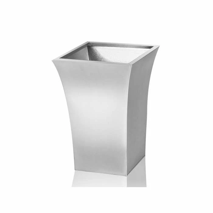 H42.5cm Zinc Galvanised Silver Flared Square Planter -By Primrose™ 1 H42.5cm Zinc Galvanised Silver Flared Square Planter -By Primrose™