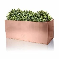 64cm Zinc Galvanised Trough Planter in a Copper Finish by Primrose™ -Outdoor PLANTERS Shop PP0261M add image 3 5486