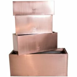 64cm Zinc Galvanised Trough Planter in a Copper Finish by Primrose™ -Outdoor PLANTERS Shop PP0261M add image 5 e238