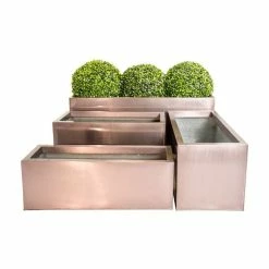 70cm Zinc Galvanised Trough Planter in a Copper Finish by Primrose™ -Outdoor PLANTERS Shop PP0261S add image 4 6b92