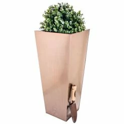 H70cm Zinc Galvanised Flared Square Planter in a Copper Finish by Primrose™ -Outdoor PLANTERS Shop PP0262M add image 2 47df