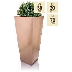H70cm Zinc Galvanised Flared Square Planter in a Copper Finish by Primrose™ -Outdoor PLANTERS Shop PP0262M main image d0c8