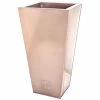 H48cm Zinc Galvanised Flared Square Planter in a Copper Finish by Primrose™