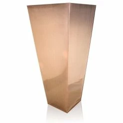 H116cm Zinc Galvanised Flared Square Planter in a Copper Finish by Primrose™