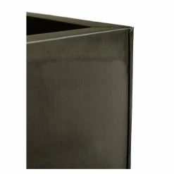 30cm Zinc Galvanised Pewter Cube Pot - By Primrose™ -Outdoor PLANTERS Shop PP0335M add image 4 bcd2