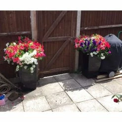 1.2m x 43cm Gloss Tall Flared Square Fibreglass Planter Black - By Primrose™ -Outdoor PLANTERS Shop PP0404XL add image 2 b9ba