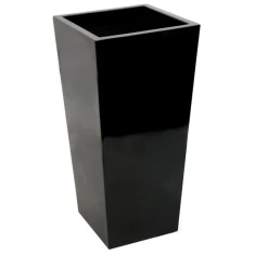 1.2m x 43cm Gloss Tall Flared Square Fibreglass Planter Black - By Primrose™ -Outdoor PLANTERS Shop PP0404XL main image a79f