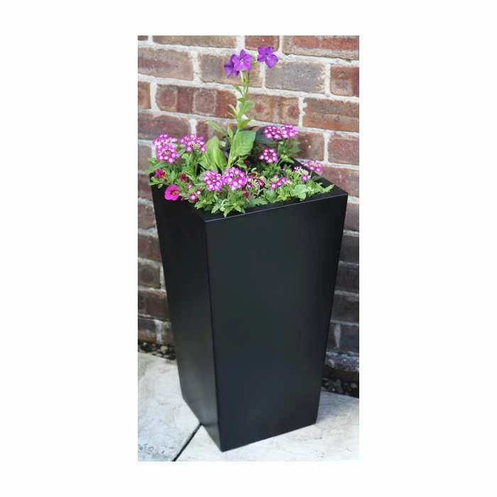 120cm x 43cm Tall Flared Square Fibreglass Planter in Matt Black - By Primrose™ 4 120cm x 43cm Tall Flared Square Fibreglass Planter in Matt Black - By Primrose™ - Image 4