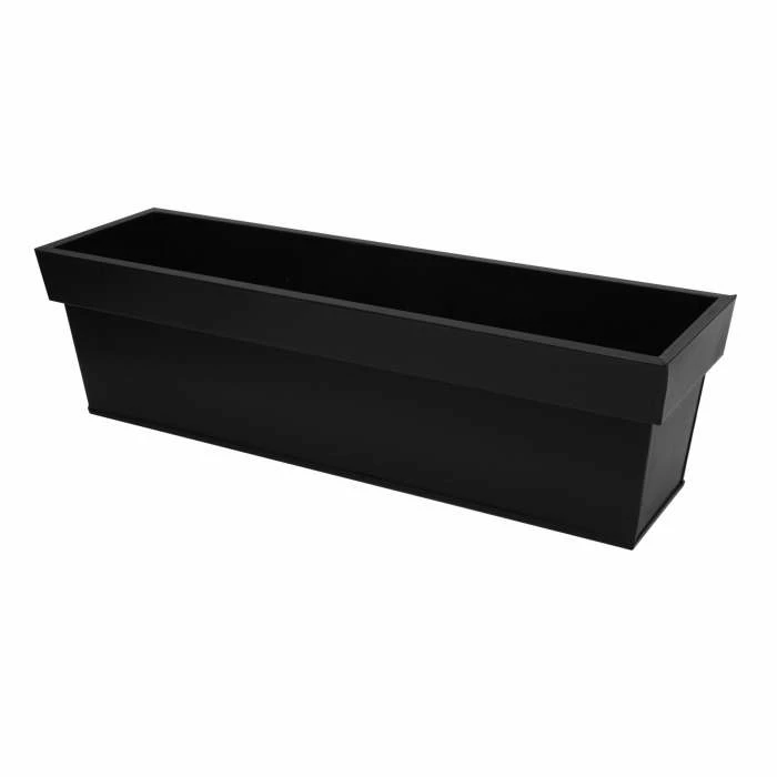 80cm Zinc Edge Black Trough Planters - By Primrose™ 3 80cm Zinc Edge Black Trough Planters - By Primrose™ - Image 3