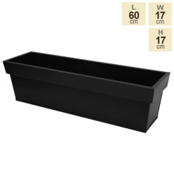 60cm Zinc Edge Black Trough Planter - By Primrose™ 9 60cm Zinc Edge Black Trough Planter - By Primrose™ -Outdoor PLANTERS Shop PP0440M main image 8c1f