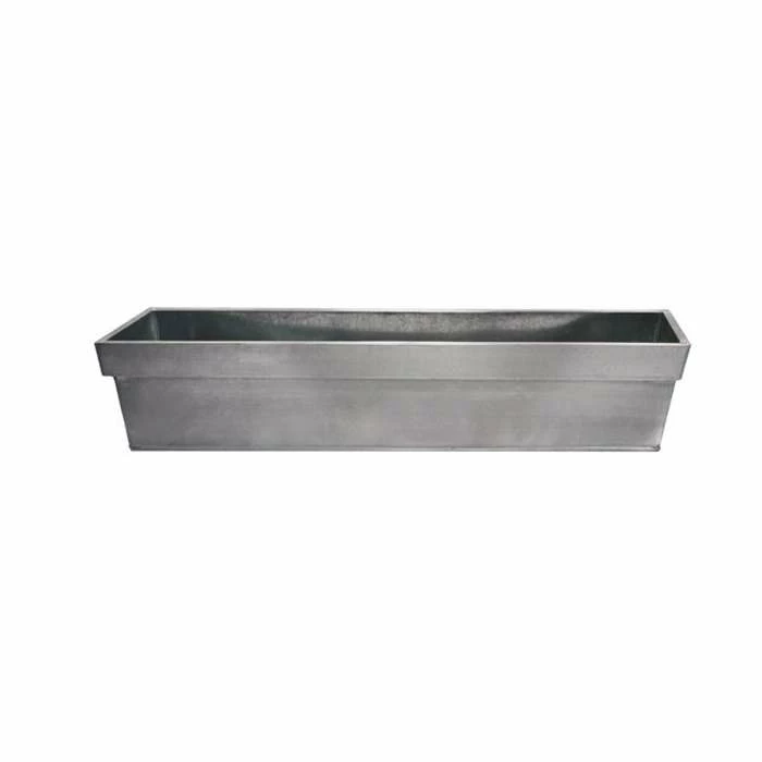 60cm Zinc Edge Silver Trough Planter - By Primrose™ 2 60cm Zinc Edge Silver Trough Planter - By Primrose™ - Image 2