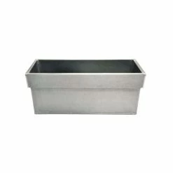 40cm Zinc Edge Silver Trough Planters - By Primrose™ -Outdoor PLANTERS Shop PP0441S add image 1 c817