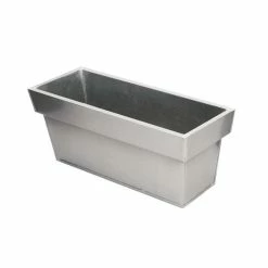 40cm Zinc Edge Silver Trough Planters - By Primrose™ -Outdoor PLANTERS Shop PP0441S add image 2 8c0a
