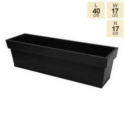 60cm Zinc Edge Pewter Trough Planters - By Primrose™ -Outdoor PLANTERS Shop PP0442M 90d4