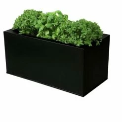 50cm Zinc Black Planter - By Primrose™