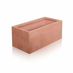 80cm Terracotta Fibrecotta Trough Planter