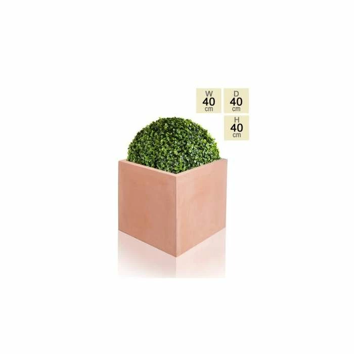 40cm Terracotta Fibrecotta Large Cube Planter 1 40cm Terracotta Fibrecotta Large Cube Planter