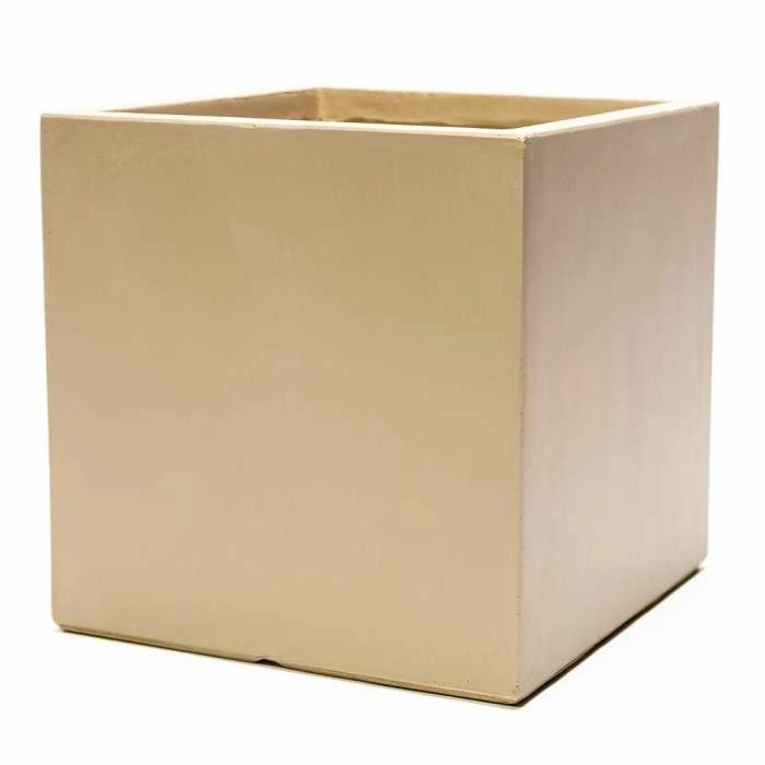 40cm Fibrecotta Sand Large Cube Planter 1 40cm Fibrecotta Sand Large Cube Planter