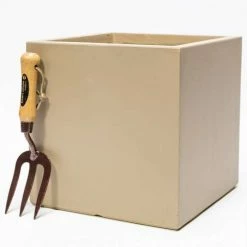 30cm Fibrecotta Medium Sand Cube Pot