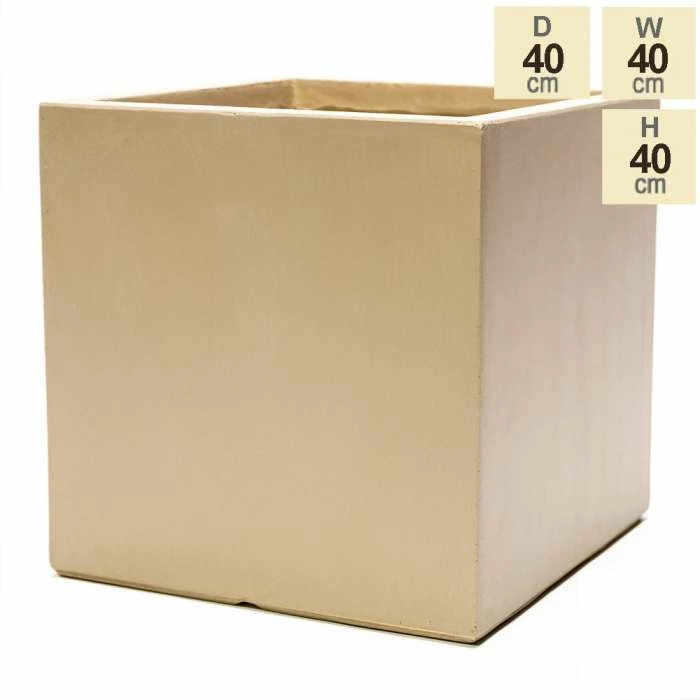 40cm Fibrecotta Sand Large Cube Planter 7 40cm Fibrecotta Sand Large Cube Planter - Image 7