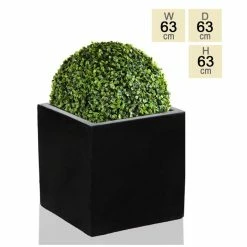 63cm Polystone Jumbo Black Cube Planter
