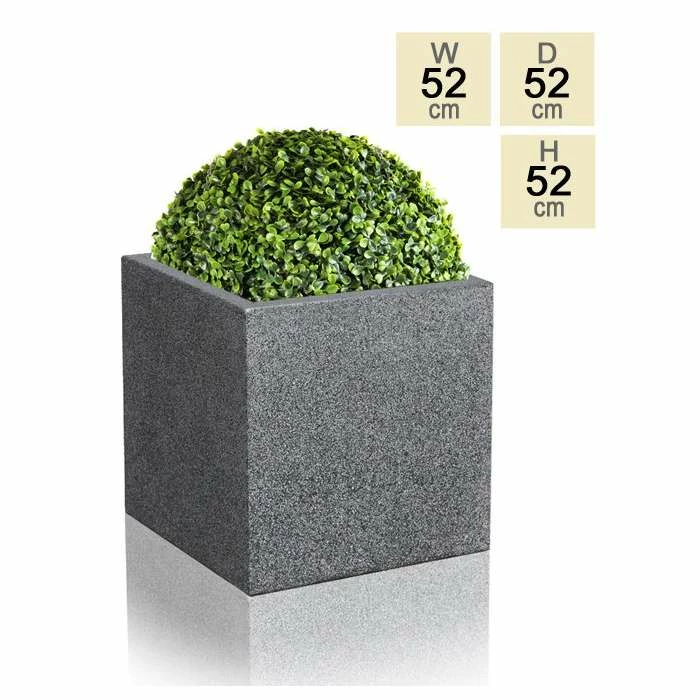 52cm Poly-Terrazzo XL Black Cube Planter 1 52cm Poly-Terrazzo XL Black Cube Planter