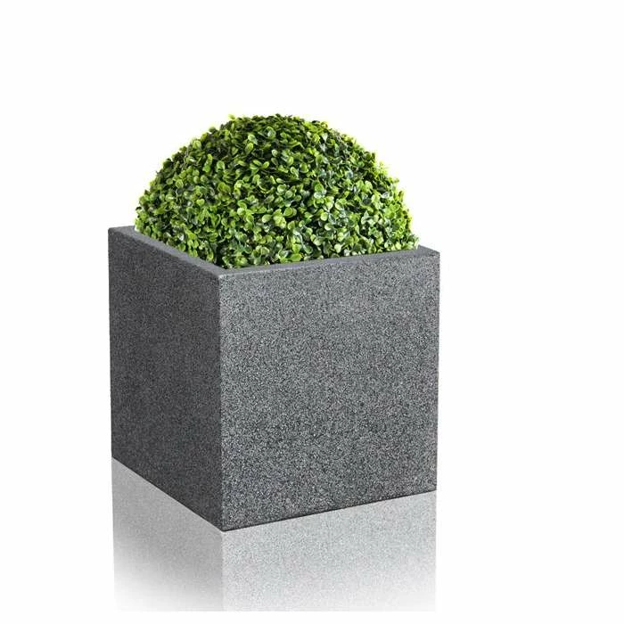 52cm Poly-Terrazzo XL Black Cube Planter 2 52cm Poly-Terrazzo XL Black Cube Planter - Image 2