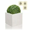 20cm Poly-Terrazzo Small White Cube Pot