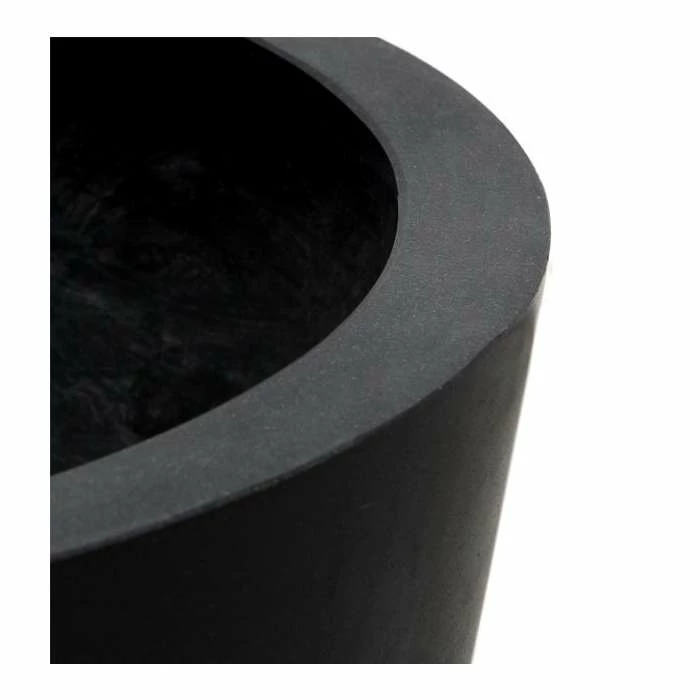 50cm Polystone Large Black Round Planter 2 50cm Polystone Large Black Round Planter - Image 2
