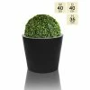 40cm Polystone Medium Black Round Planter