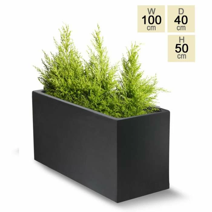 100cm Polystone Large Grey Trough Planter 6 100cm Polystone Large Grey Trough Planter - Image 6