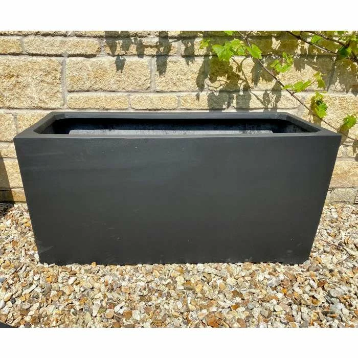 100cm Polystone Large Grey Trough Planter 1 100cm Polystone Large Grey Trough Planter