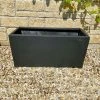 80cm Polystone Small Grey Trough Planter