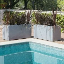 100cm Polystone Large Grey Trough Planter 15 100cm Polystone Large Grey Trough Planter -Outdoor PLANTERS Shop PP0473L add image 6 b8b6