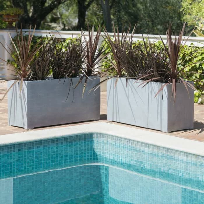 100cm Polystone Large Grey Trough Planter 8 100cm Polystone Large Grey Trough Planter - Image 8