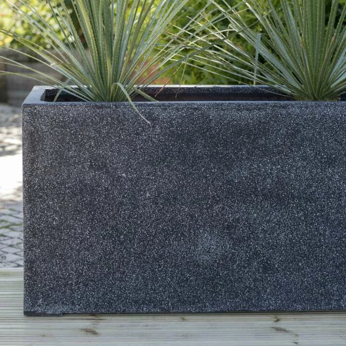 100cm Poly-Terrazzo Large Black Trough Planter 9 100cm Poly-Terrazzo Large Black Trough Planter - Image 9