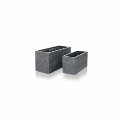 80cm Poly-Terrazzo Small Black Trough Planter -Outdoor PLANTERS Shop PP0474S add image 4 b9a1