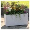 100cm Poly-Terrazzo Large White Trough Planter
