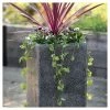 79cm Poly-Terrazzo Large Black Tall Cube Planter