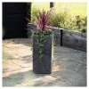 60cm Poly-Terrazzo Small Black Tall Cube Planter