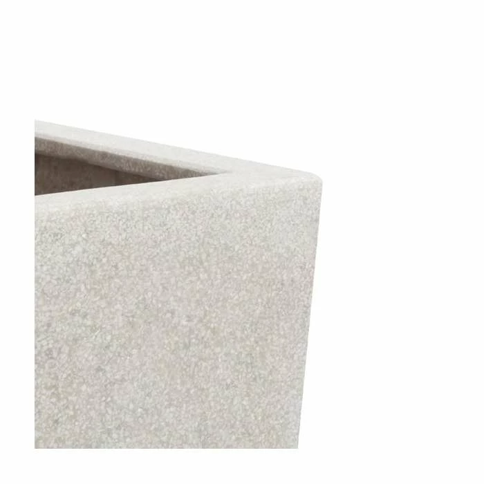 60cm Poly-Terrazzo Small White Tall Cube Planter 2 60cm Poly-Terrazzo Small White Tall Cube Planter - Image 2