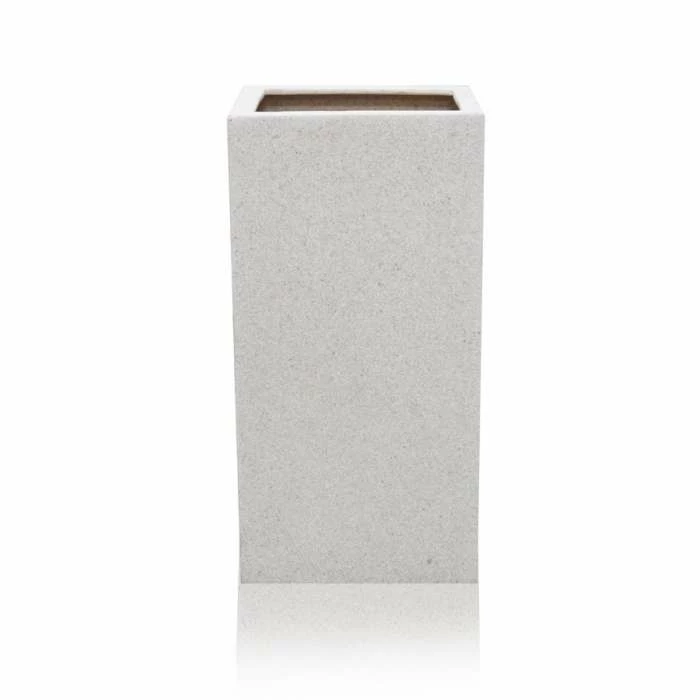 60cm Poly-Terrazzo Small White Tall Cube Planter 4 60cm Poly-Terrazzo Small White Tall Cube Planter - Image 4