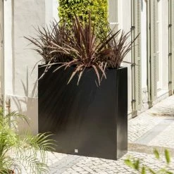 90cm Tall Trough Fibreglass Planter in Matt Black - By Primrose™