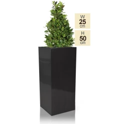 H50cm Zinc Galvanised Tall Platinum Cube Planter - By Primrose™ -Outdoor PLANTERS Shop PP0500S main image 1795